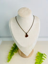 Rich Brown Sea Glass Pendant Necklace with a Lovely Flower Bead