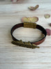 Boho Leather Bracelet With Antique Gold Feather and Magnetic Clasp - Bracelet Size 8
