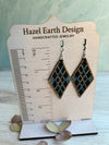 Argyle Diamond Shaped Earrings in Metallic Colours featuring Japanese Miyuki Beads - Sterling Silver Ear Wires
