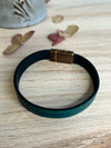 Teal Santa Fe Unisex Leather Bracelet With Copper Clasp - Bracelet Size 7 1/2