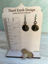 Antique Brass Floral Textured Earrings with Garnet