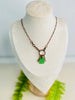 Fresh Green Sea Glass Necklace with Swarovski Crystals