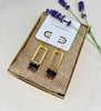 Black with Orange Accents Brass Earrings with Japanese Miyuki Beads