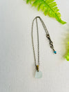 Blueish white Sea Glass Pendant Necklace