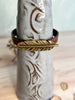 Boho Leather Bracelet With Antique Gold Feather and Magnetic Clasp - Bracelet Size 6 1/2