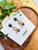 Antique Brass Earrings with Rose Charms