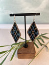 Argyle Diamond Shaped Earrings in Metallic Colours featuring Japanese Miyuki Beads - Sterling Silver Ear Wires