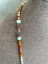 Earthy Boho Necklace Featuring Matte Wood Jasper and Amazonite Semi Precious Stones