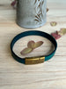Teal Unisex Leather Bracelet With Antique Gold Magnetic Clasp - Bracelet Size 8 1/4 - Large