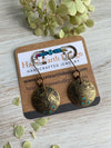 Antique Brass Floral Textured Earrings