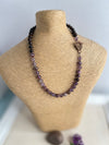 19" Necklace Featuring Purple Rutilated Quartz Semi Precious Stones