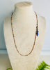 25” Necklace - Features Soft Tan Crystals with Kyanite and Hessonite Semi Precious Stones