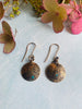 Antique Brass Floral Textured Earrings