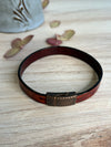 Cherry Unisex Leather Bracelet With Antique Copper Textured Magnetic Clasp - Bracelet Size 8 - Large