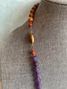 Beautiful Necklace Featuring Matte Amethyst Semi Precious Stones & Handmade Wood Beads