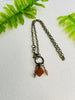 Warm Brown Sea Glass Necklace with Swarovski Crystals