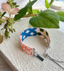Loom Bracelet - Sliding Adjustable Bracelet Clasp - Abstract Floral