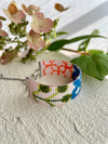 Loom Bracelet - Sliding Adjustable Bracelet Clasp - Abstract Floral