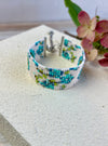 Loom Bracelet - Sliding Adjustable Bracelet Clasp - Soft Abstract Floral