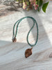 Copper Leaf & Turquoise Necklace