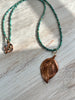 Copper Leaf & Turquoise Necklace
