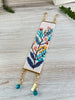 Wide Cuff Loom Bracelet - Beautiful Floral Design