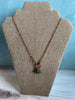 Green Sea Glass Necklace with Purple & Green Swarovski Crystals