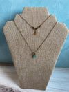 Small Blueish Green Sea Glass Pendant Necklace