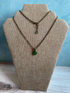 Small Green Sea Glass Pendant Necklace