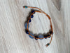 Orange and Blue Knotted Boho Bracelet - Fully Adjustable