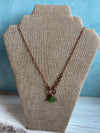 Fresh Green Sea Glass Necklace with Purple Swarovski Crystals