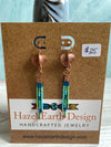 Bohemian Style Copper Heart Earrings - Made with Japanese Delica's