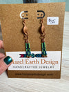 Bohemian Style Copper Leaf Earrings - Made with Japanese Delica's