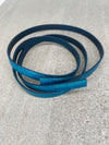Boho Unisex Leather Bracelet with Antique Gold Feather Slider Charm
