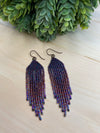Rich Dark Reflective Purple Bohemian Earrings - Made with Japanese Miyuki Seed beads