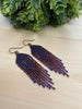 Rich Dark Reflective Purple Bohemian Earrings - Made with Japanese Miyuki Seed beads