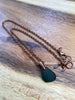 Green Sea Glass Pendant Necklace With Moon Charms
