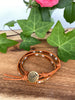 Boho Rust Leather Wrap Bracelet with a Tree of Life button  - Size 6 to 7"