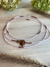 Soft Pink Crystal Necklace with Lepidolite Semi Precious Stones - Featuring a Beautiful Boho Clasp