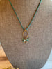 Teal Faux Suede Bohemian Style Necklace with Patina Dragonfly