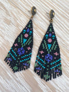 Stunning Black Bohemian Style Fringe Earrings - Made with Japanese Seed beads