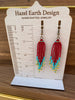 Red and Teal Bohemian Style Fringe Earrings
