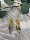 Egyptian Inspired Gold Fringe Earrings