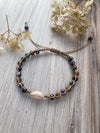 Knotted Boho Colourful Bracelet Featuring a Lovely Shell - Fully Adjustable