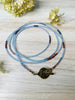Pale Blue Crystal Necklace with Hessonite Semi Precious Stones - Featuring a Beautiful Boho Clasp