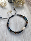 Knotted Boho Colourful Bracelet Featuring a Lovely Shell - Fully Adjustable