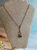 Blueish Green Sea Glass Necklace with Crystals and Semi Precious Stones