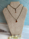 Warm Brown Sea Glass Pendant Necklace