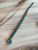 Teal Leather Bracelet with a Boho Button - Size 6" to 7"