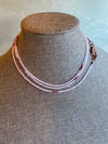 Lovely Soft Pink Crystal Necklace with Lepidolite Semi Precious Stones - Featuring a Beautiful Boho Clasp